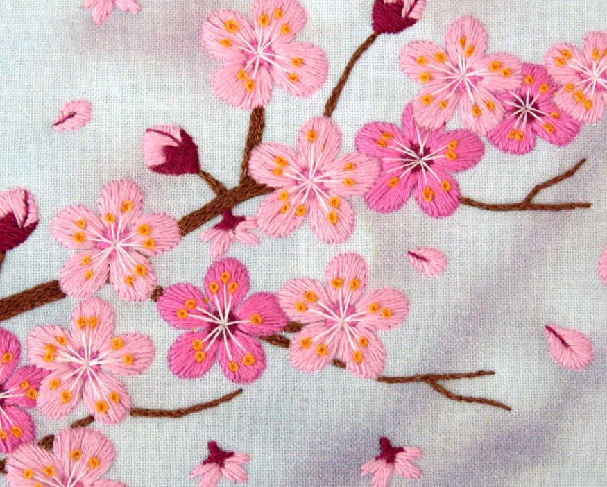 Cherry Blossom - Embroidery Kit by Oh Sew Bootiful - WoolAnn