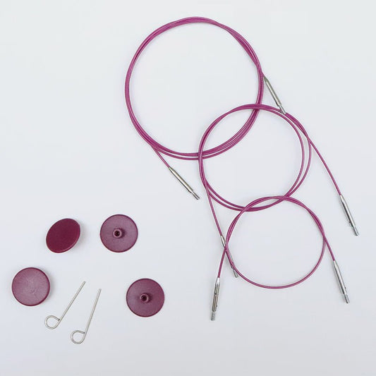 KnitPro - Swivel Stainless Steel Cable - Purple - WoolAnn