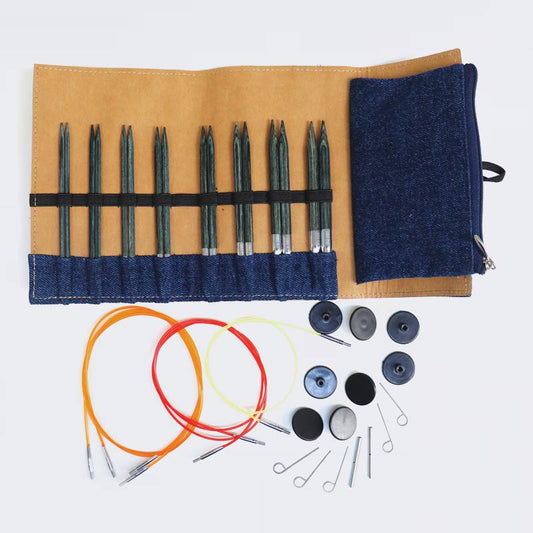 KnitPro Indigo Wood Interchangeable Needle Set - WoolAnn