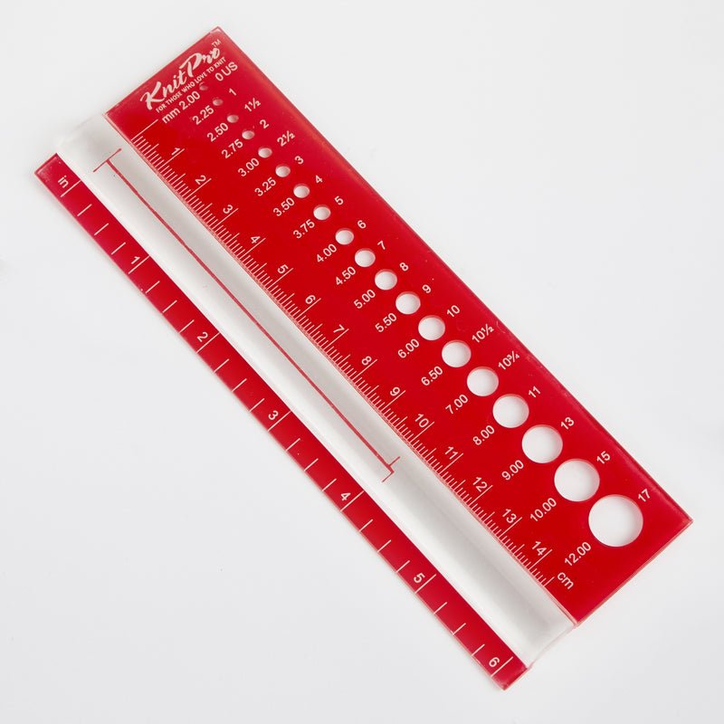 KnitPro Needle View Sizer and Gauge Ruler - WoolAnn